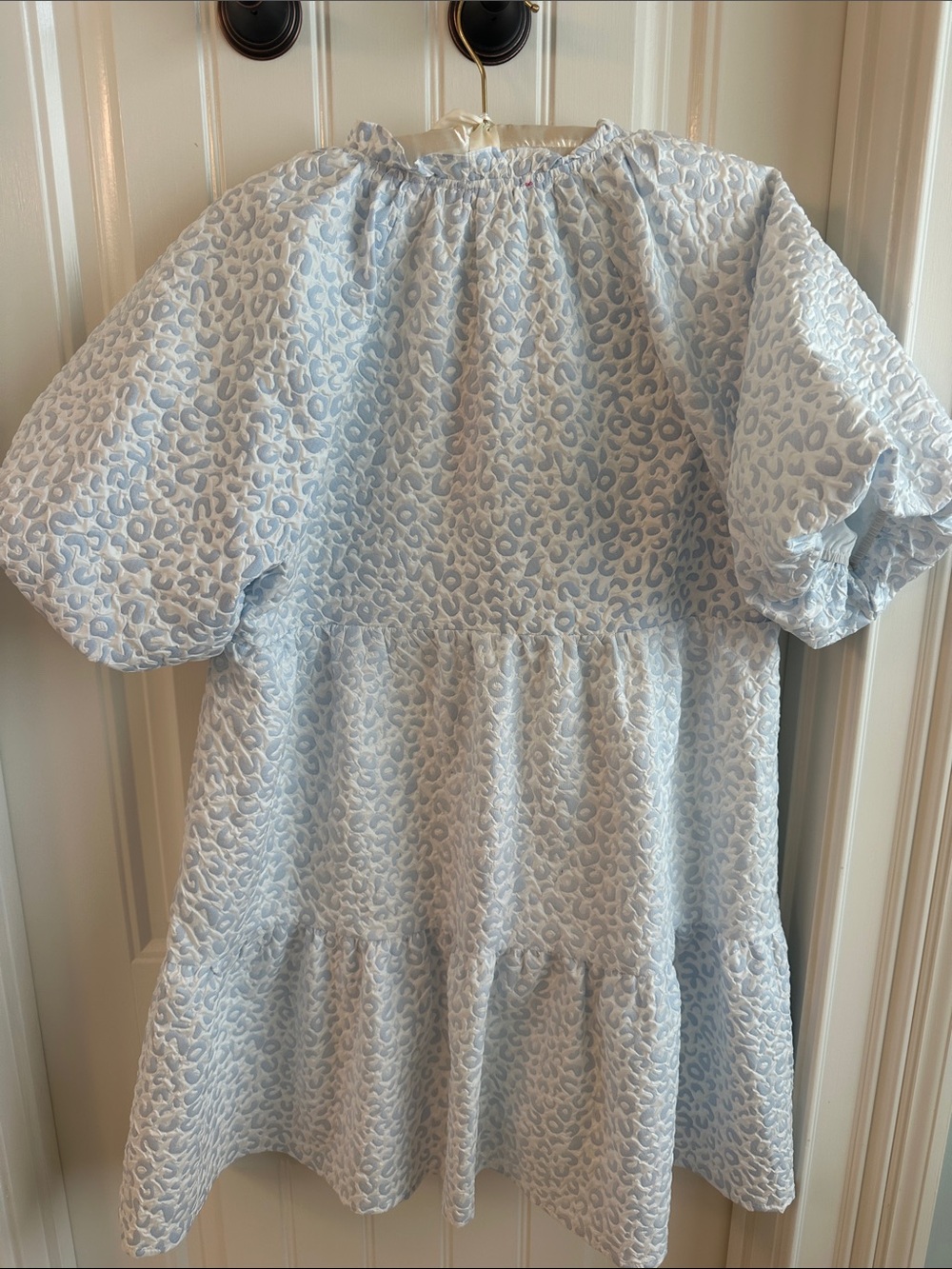 THML Pale Blue Puff Sleeve Tiered Dress - Picture 3 of 3